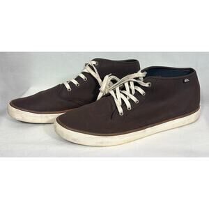 Quiksilver Men's Size 13 Brown Mid‑Top Leather/Suede Casual Sneakers